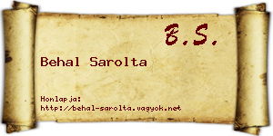 Behal Sarolta névjegykártya